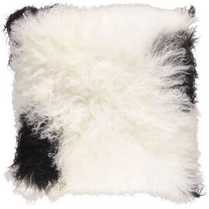 Natures Collection Cushion of Tibetan Sheepskin 40x40 cm - White/Black Mix