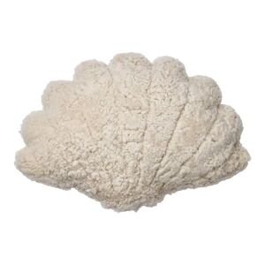 Natures Collection Shell Cushion of New Zealand Sheepskin Short Wool Large 75x74 cm - Pearl