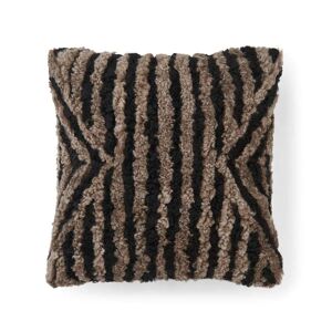 Natures Collection Pattern Collection Cushion New Zealand Sheepskin 50x50 cm - Taupe/Black