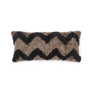 Natures Collection Pattern Collection Cushion Sheepskin 30x60 cm - Taupe/Black