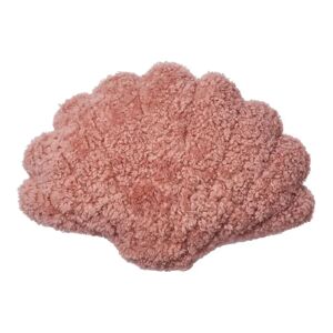 Natures Collection Shell Cushion of New Zealand Sheepskin Short Wool Small 35x50 cm - Coral Rose