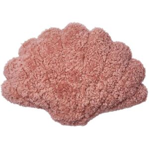 Natures Collection Shell Cushion of New Zealand Sheepskin Short Wool Large 75x74 cm - Coral Rose