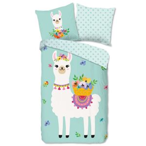 Good Morning sengetøj til børn Llama 140x200/220 cm mintgrøn