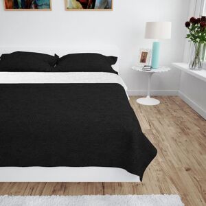 vidaXL dobbeltsidet quiltet sengetæppe 220 x 240 cm sort og hvid