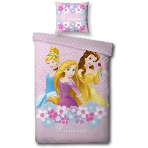 Licens Prinsesse junior sengetøj 100x140 cm - Disney prinsesser sengesæt  - 2 i 1 design - 100% bomuld