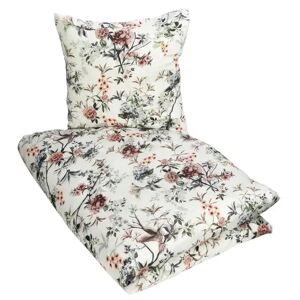 By Borg Blomstret sengetøj - 140x220 cm - 2 i 1 design - Dynebetræk i 100% Bomuldssatin - Excellent  sengesæt