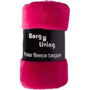 Borg Living Fleece tæppe - Pink - 150x200 cm - Blødt og lækkert sofatæppe -