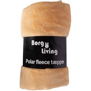 Borg Living Fleece tæppe - Sand - 150x200 cm - Blødt og lækkert sofatæppe -