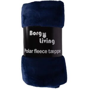 Borg Living Fleece tæppe - Mørkeblå - 150x200 cm - Blødt og lækkert sofatæppe -