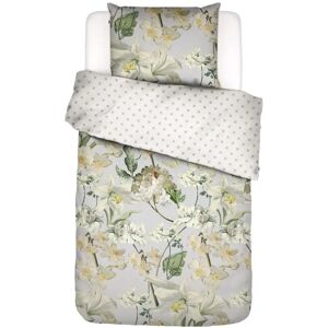 Essenza sengetøj - 140x220 cm - Rosalee grey - Vendbar sengesæt - 100% bomuldssatin - Blomstret sengetøj