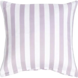 Borg Living Pudebetræk 60x63 cm - Blødt bomuldssatin - Nordic Stripe - Lavendel og hvidt