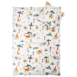 Borg Living Baby sengetøj 70x100 cm - Sengesæt med safaridyr - 100% Økologisk Bomuld