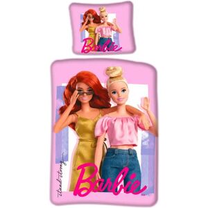 Licens Barbie sengetøj 140x200 cm - Barbie Stay cool - Dynebetræk med 2 i 1 design - 100% bomulds sengesæt