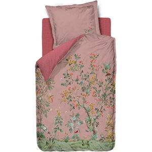 Pip Studio Sengetøj 140x200 cm - Wild and tree pink - Dynebetræk med 2 i 1 design - 100% bomulds sengesæt -