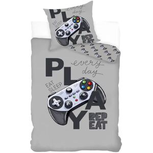 Licens Playstation sengetøj - 140x200 cm - Playstation controller - Dynebetræk med 2 i 1 design - Sengesæt i 100% bomuld