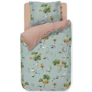 Pip Studio sengetøj - 140x220 cm - Little Swan sengesæt - 2 i 1 design - Dynebetræk i 100% bomuld