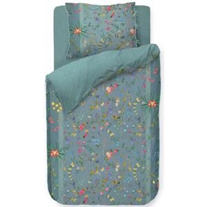 Pip Studio Blomstret sengetøj - 140x200 cm - Petit Fleurs Blue - Sengesæt med 2 i 1 design - 100% bomuld -  sengetøj