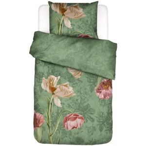 Essenza sengetøj - 140x220 cm - Annabel Basil grøn - Vendbart sengesæt - 100% bomuldssatin - Blomstret sengetøj