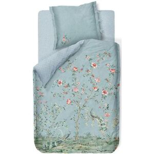 Pip studio sengetøj - 140x200 cm - Okinawa blue - Blomstret sengetøj - Dobbeltsidet sengesæt - 100% bomuld