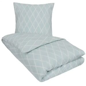 Nordstrand Home Sengetøj 200x220 cm - Karen blågrøn sengetøj - Mønstret dobbelt dynebetræk - 100% Bomuld -