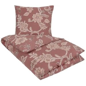 Nordstrand Home Blomstret sengetøj - 140x220 cm - Diana Rød/brunt sengesæt -  - Sengebetræk i 100% bomuld