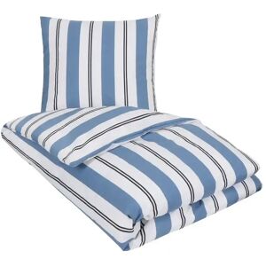 Nordstrand Home Stribet sengetøj - 140x220 cm - Rikke blå - Sengesæt i 100% bomuld -