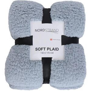 Borg Living Plaid i teddy fleece - 130x170 cm - Blå - Blødt tæppe fra Nordstrand