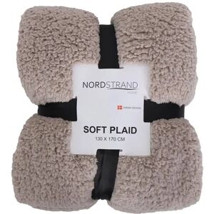 Borg Living Plaid i teddy fleece - 130x170 cm - Sand - Blødt tæppe fra Nordstrand