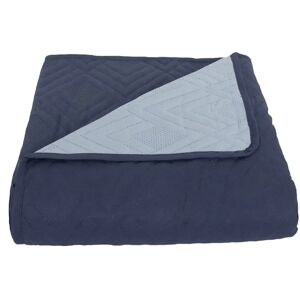 Borg Living Sengetæppe - 220X240 cm - Vendbart Mørkeblå og lyseblå - Tæppe til trekvart seng
