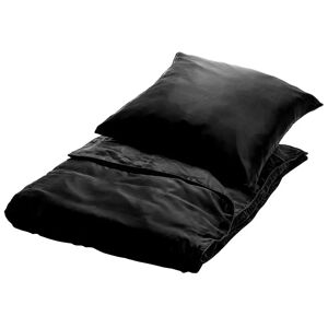 Butterfly Silk Silke sengetøj 200x200 cm - Ensfarvet sort sengetøj til dobbeltdyne - 100% Silke -