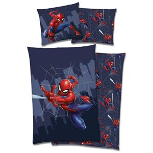 Licens Spiderman Junior sengetøj 100x140 cm - Flying - 2 i 1 - 100% bomuld