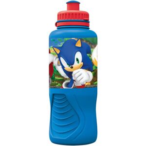 Licens Sonic blå drikkedunk - Drikkedunk med tud til børn - Sonic, Tails og Knuckles