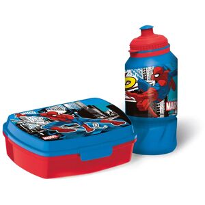 Licens Spiderman madkasse med drikkedunk - madkassesæt i 2 dele til børn - Spiderman
