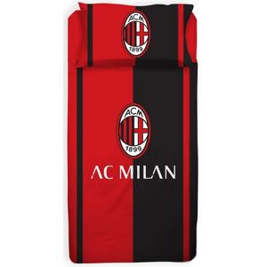 Licens Fodbold sengetøj - 140x200 cm - AS Milan sengesæt - 100% bomuld