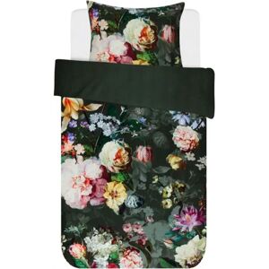 Essenza Blomstret sengetøj 140x220 cm -  Fleur green - Sengesæt med vendbar design - 100% bomuldssatin