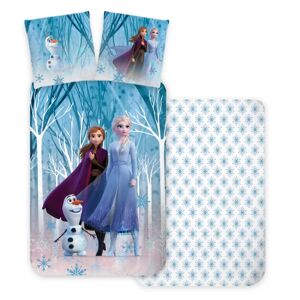 Licens Frost sengetøj - 140x200 cm - Anna, Elsa og Olaf - 100% bomuld - Frozen sengesæt