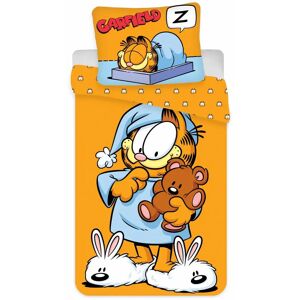 Licens Garfield sengetøj - 140x200 cm - Garfield klar til sengetid - Sengesæt i 100% bomuld - Børnesengetøj