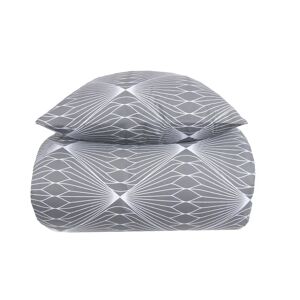 Borg Living Sengetøj dobbeltdyne 200x220 cm - Diamond grey - Sengelinned i 100% Bomuld -  dobbelt dynebetræk