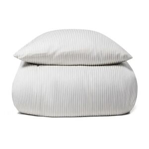 By Borg Sengetøj 200x220 cm - Hvidt, stribet sengetøj - 100% Egyptisk bomuld - Dobbelt dynebetræk