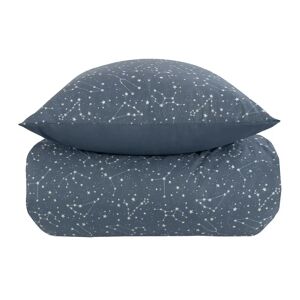 Borg Living Dobbeltdyne sengetøj 200x200 cm - Zodiac blue - Stjernebillede - Dynebetræk i 100% Bomuld -
