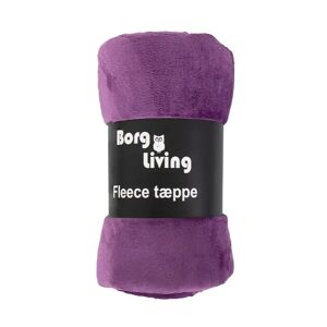 Borg Living Fleece tæppe - Lilla - 150x200 cm - Blødt og lækkert sofatæppe -