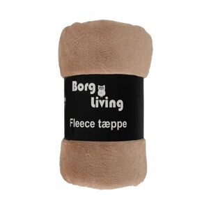 Borg Living Fleece tæppe - Lysebrun - 150x200 cm - Blødt og lækkert sofatæppe -