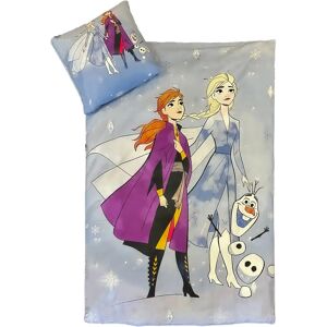 Licens Frost sengetøj - 140x200 cm - Olaf, Anna og Elsa - 100% bomulds sengesæt - Frozen