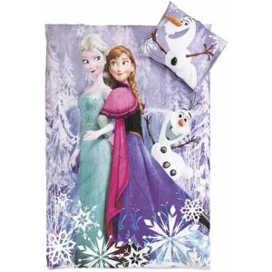 Licens Frost junior sengetøj - Frozen - Anna,  Elsa sengesæt med Olaf - 2 i 1 design - 100% bomuld