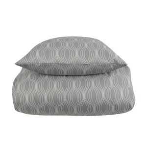 Sengetøj 140x200 cm - Wave grey - Mønstret sengesæt - Microfiber - IN Style