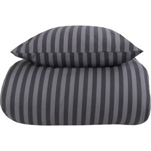 Borg Living Stribet sengetøj - 140x220 cm - Stripes grey - Gråt sengetøj - 100% Bomuld -  sengesæt