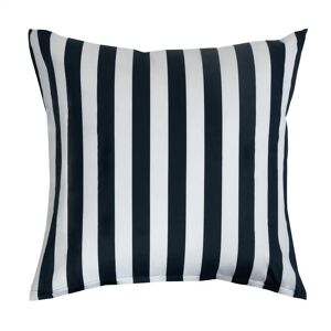 Borg Living Pudebetræk 60x63 cm - Blødt bomuldssatin - Nordic Stripe - Mørkeblåt og hvidt