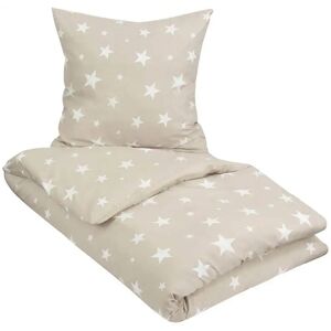 In Style Dobbelt sengetøj 200x220 cm - Star - sengesæt med stjerner - sand - Microfiber