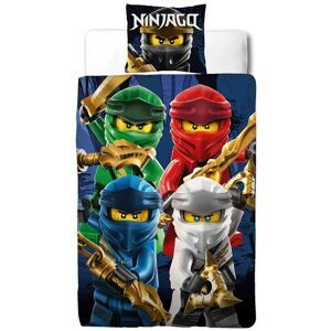 Licens Ninjago sengetøj - 140x200 cm - LEGO Ninjago Ninjaer - 2 i 1 Sengesæt - 100% fint vævet bomuld