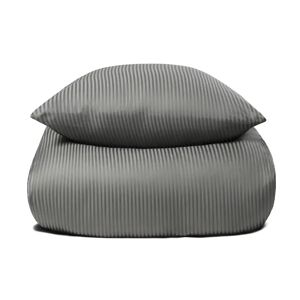 By Borg Sengetøj 200x220 cm - Lysegråt, stribet sengetøj - 100% Egyptisk bomuld - Dobbelt dynebetræk